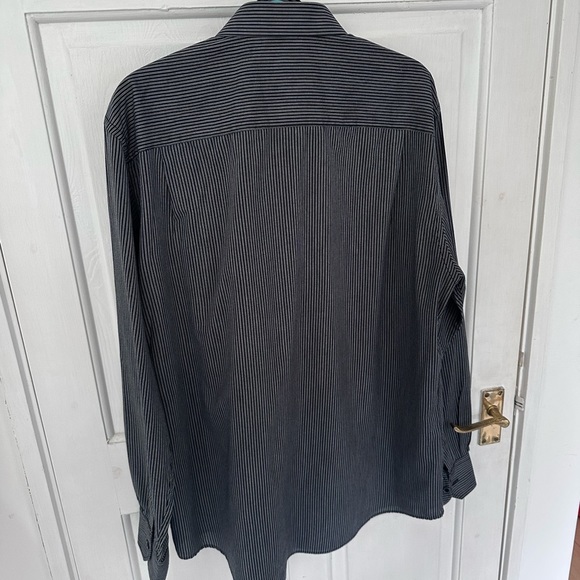 F&f Size L 16.5” Neck Grey Stripped Shirt - Picture 9 of 12